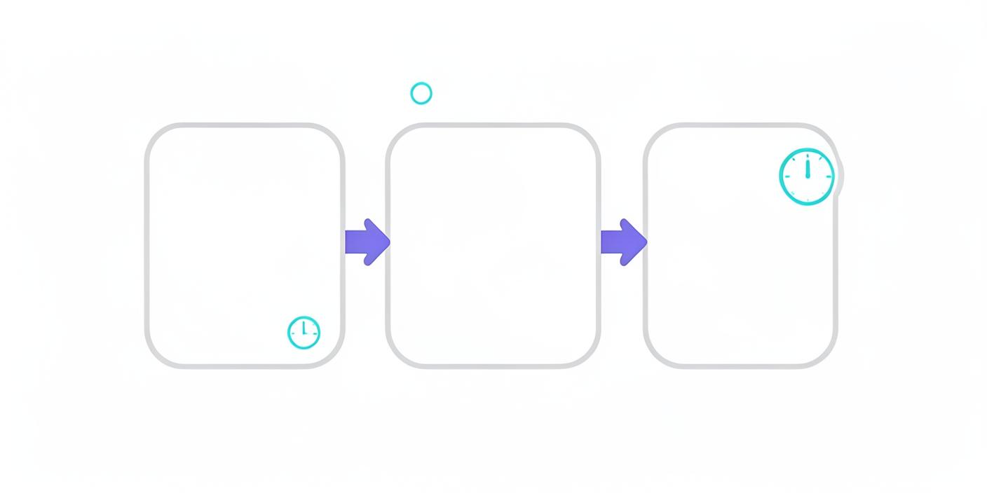 Abstract diagram of one post flowing out to four social platforms